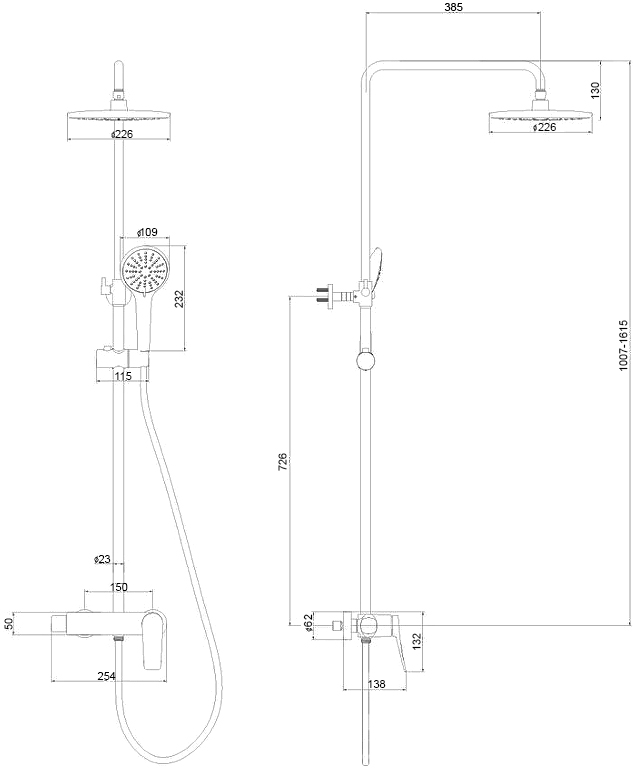 Душевая стойка Lemark Bronx LM3760BL черная - 2