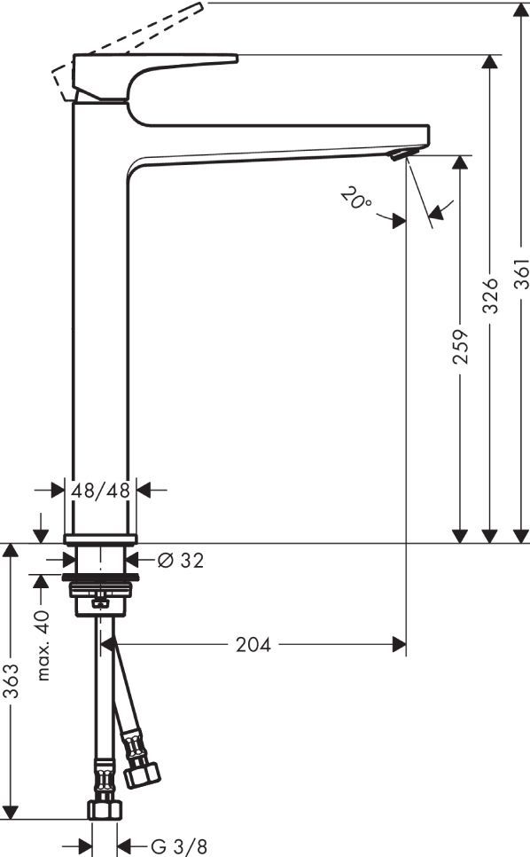 Смеситель Hansgrohe Metropol 74512000 для раковины - 1