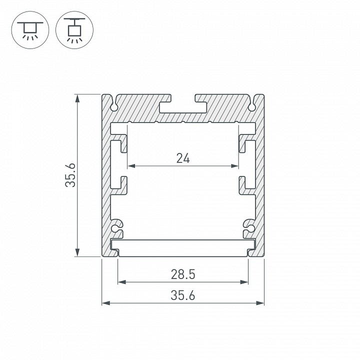 Профиль Arlight SL-ARC-3535-D1500-A90 SILVER (1180мм, дуга 1 из 4) 025477 - 3