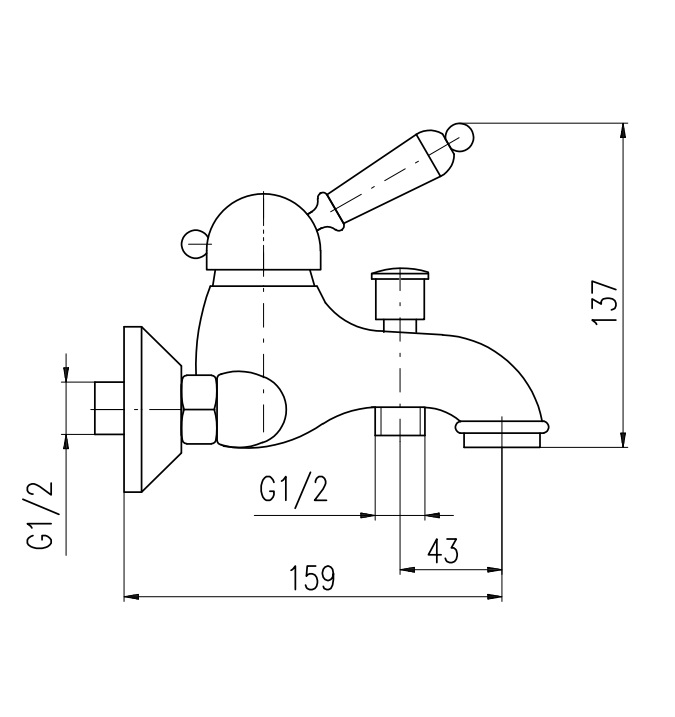 Смеситель для ванны Rav Slezak Labe бронза L554.5SM - 1