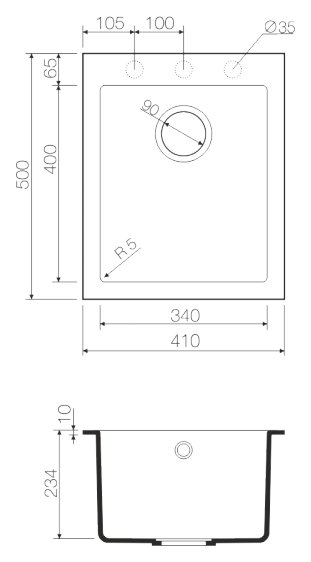 Мойка кухонная Omoikiri Bosen 41 SA бежевая 4993143 - 2