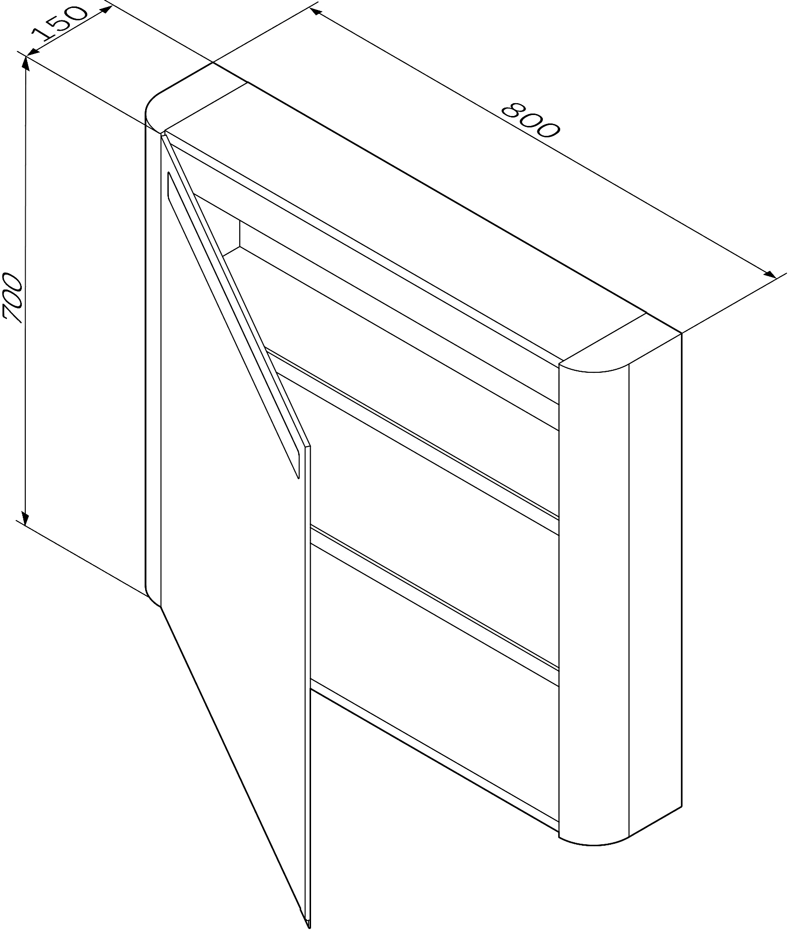 Зеркало-шкаф AM.PM Sensation 80 L табачный дуб M30MCL0801TF - 1