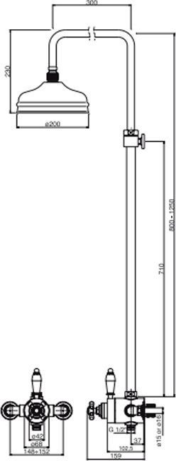Душевая стойка Cezares Elite ELITE-CD-T-02-Bi для душа, бронза - 2