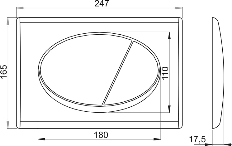 Кнопка смыва AlcaPlast ALCA M71 хром глянцевый - 1