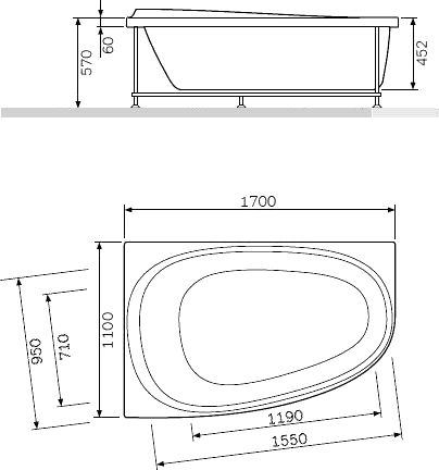 Акриловая ванна Am.pm Like 170x110 см  W80A-170L110W-A - 1