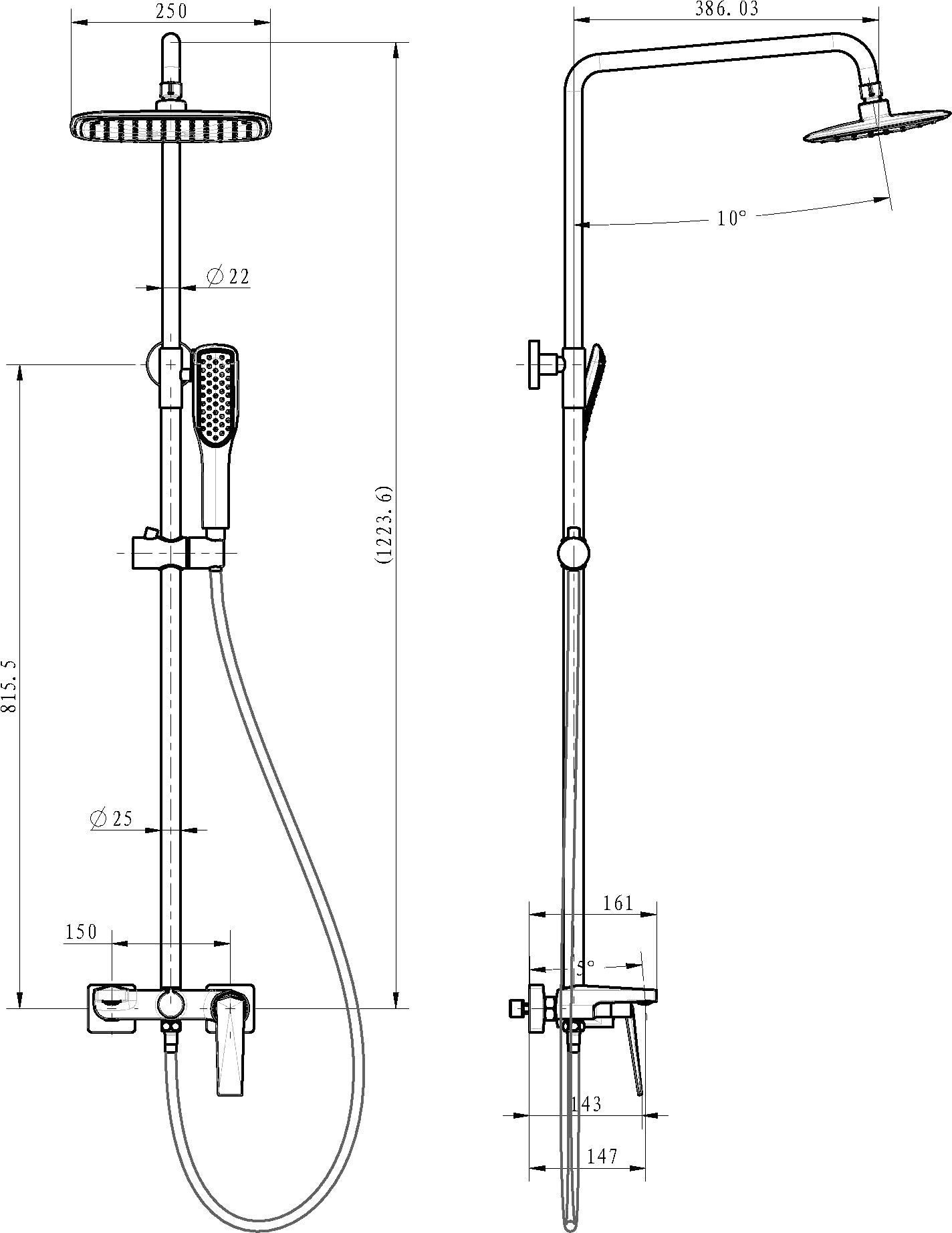 Душевая стойка Boheme Venturo 388-W - 2