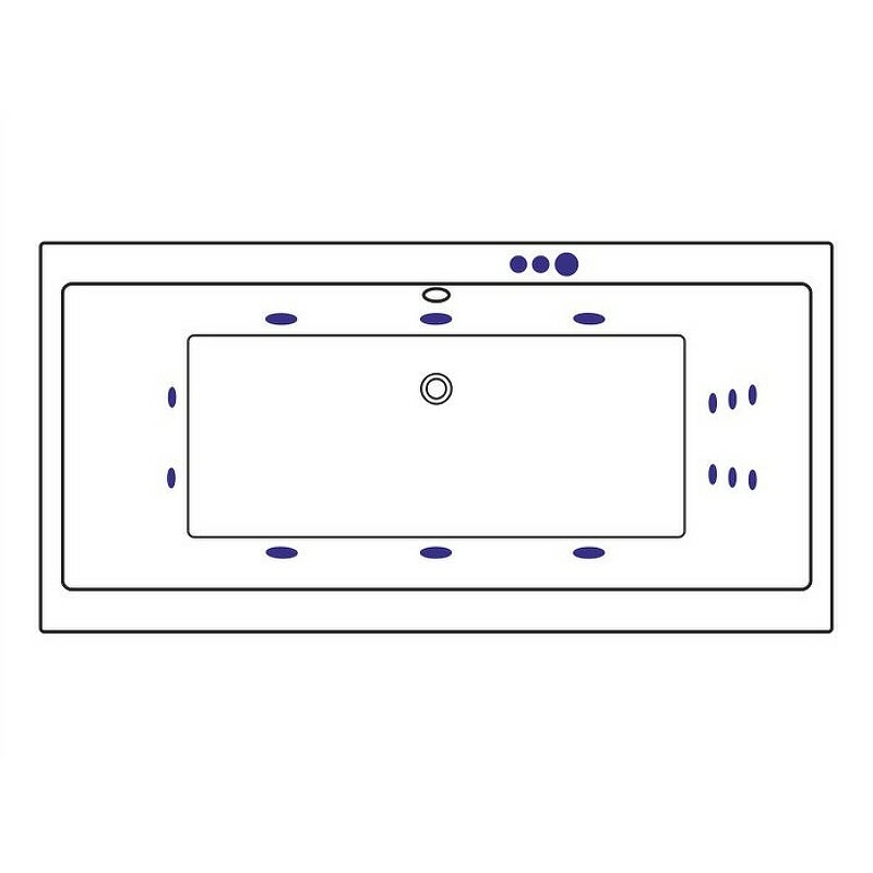 Акриловая ванна Excellent Pryzmat Slim 170x75 белая золото с гидромассажем WAEX.PRY17S.SMART.GL - 1
