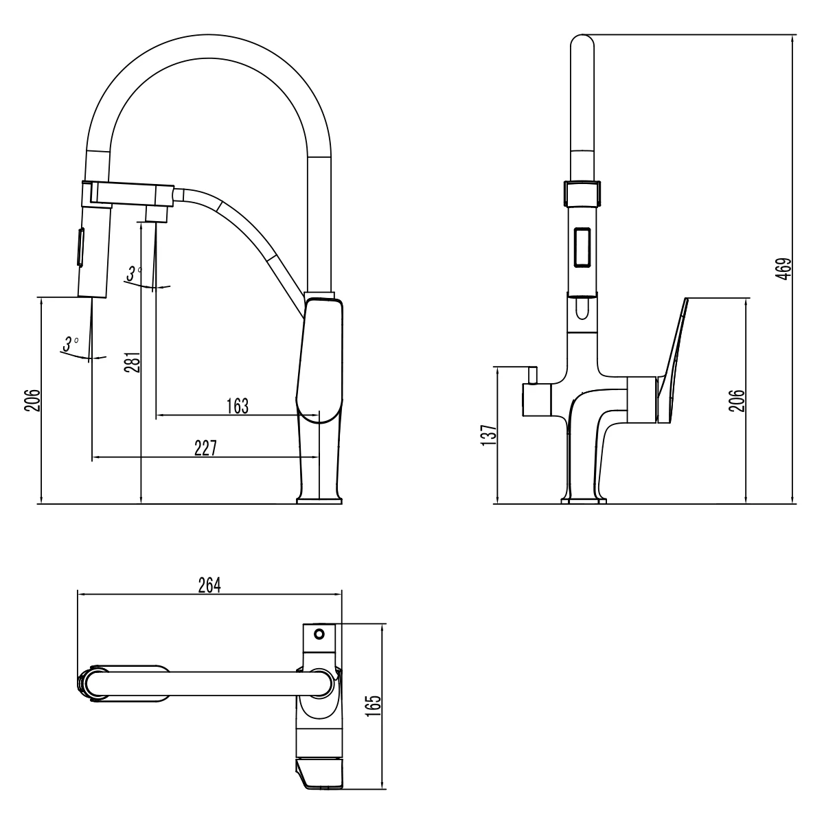 Смеситель Lemark Comfort LM3074C для кухни, с гибким изливом, с подключ. к фильтру питьевой воды, хр - 1