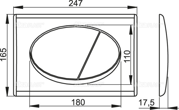 Кнопка смыва AlcaPlast  хром  M73 - 1