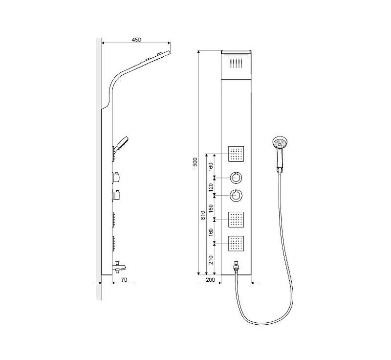 Душевая панель Excellent More Termo хром ARAC.ML9304T - 2