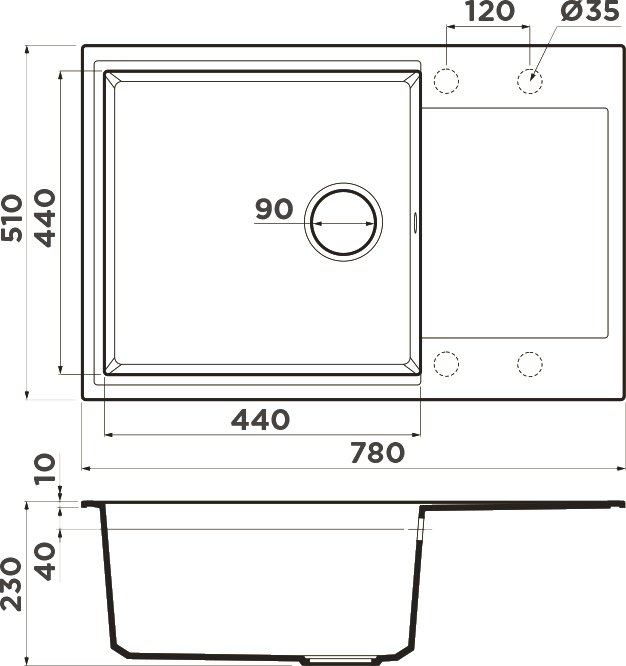 Мойка кухонная Omoikiri Daisen 78-LB leningrad grey 4993690 - 2