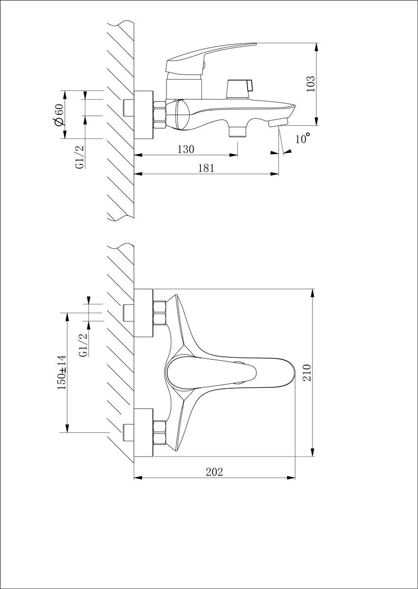 Смеситель Lemark Linara для ванны с душем LM0414C - 1