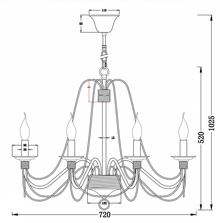 Подвесная люстра Freya Velia FR2046-PL-08-BR - 4