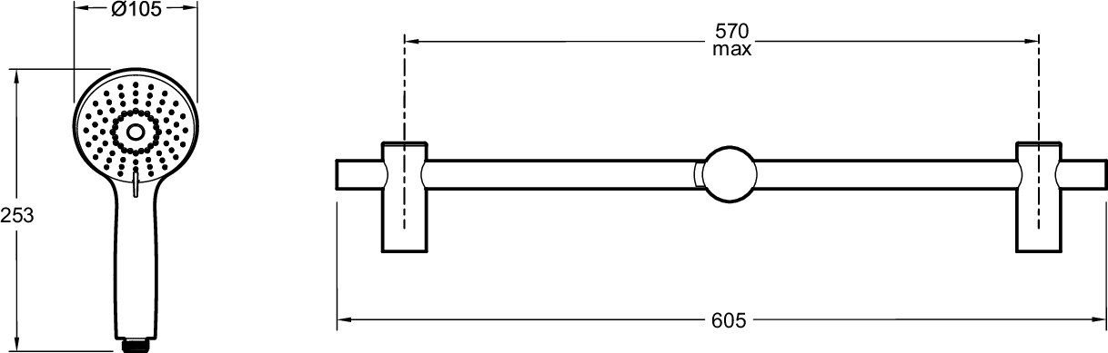 E29848-BL  Oscar душевой гарнитур, матовый черный - 1