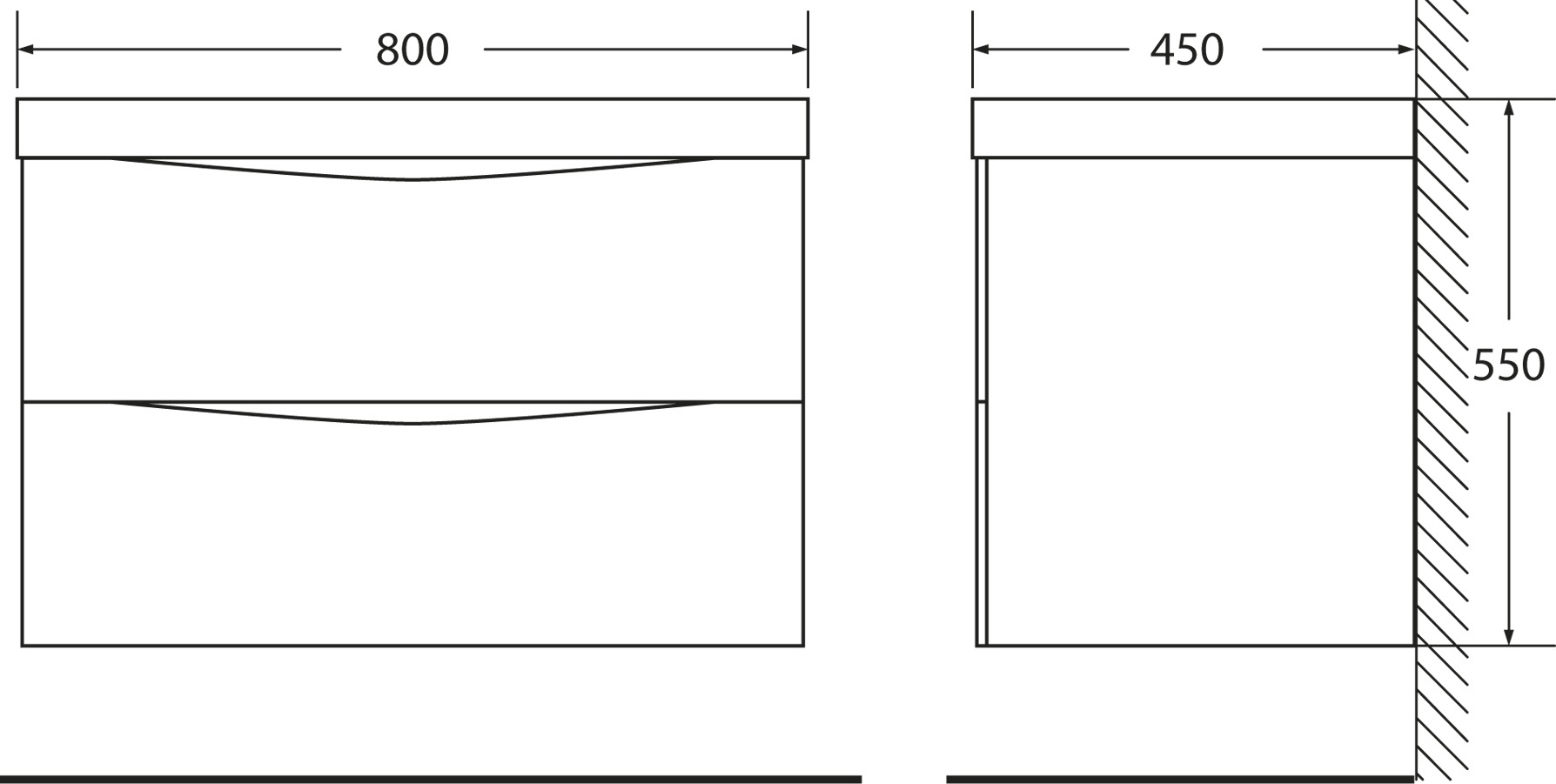 Тумба с раковиной BelBagno Marino 80 bianco lucido - 2