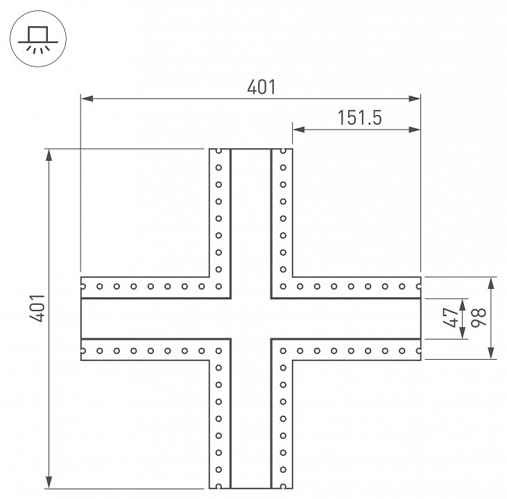 Коннектор X-образный Arlight SL-Linia45-Fantom 030109 - 1