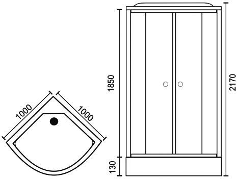 Душевая кабина RB100HK6-WT-CH - 6