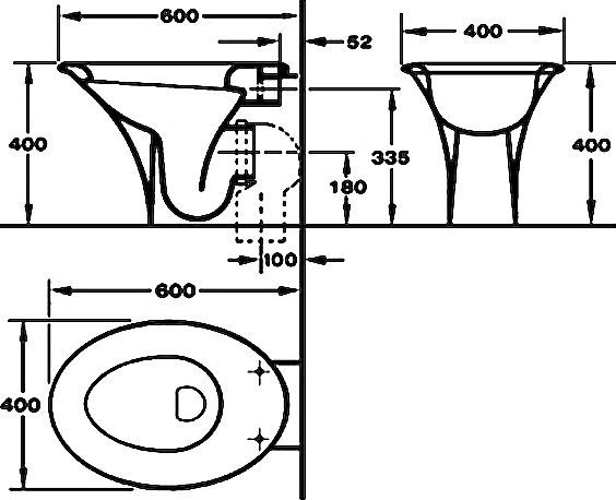 Приставной унитаз Hatria Sculture  YXZ301 - 6