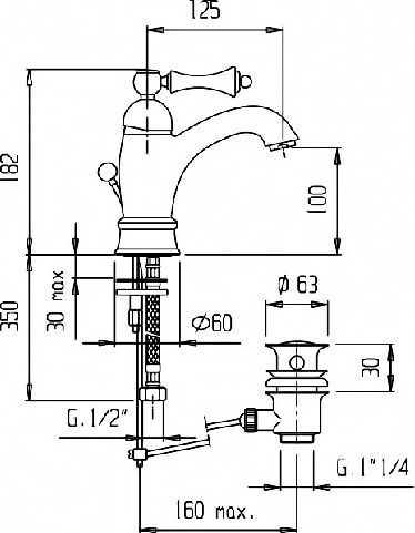 Смеситель Cezares Margot MARGOT-LSM1-A-01-Bi для раковины - 1