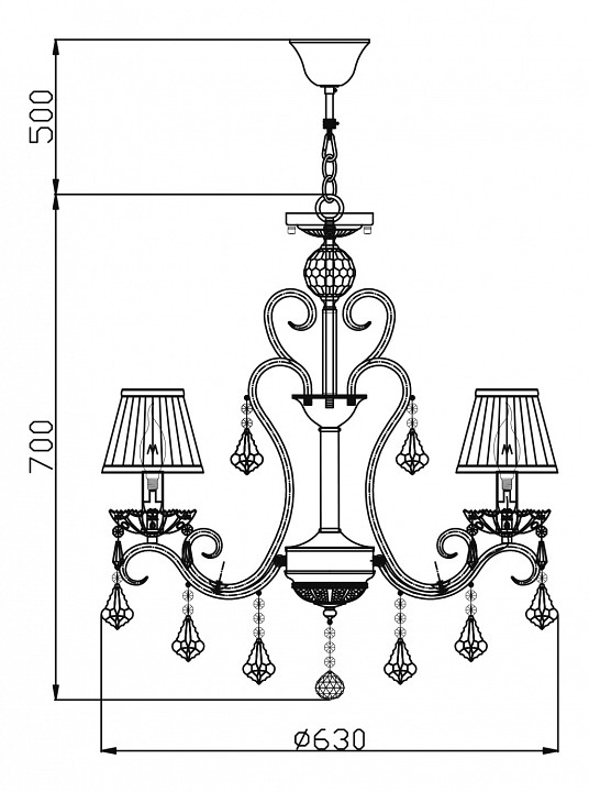 Подвесная люстра Maytoni Triumph ARM288-05-G - 4