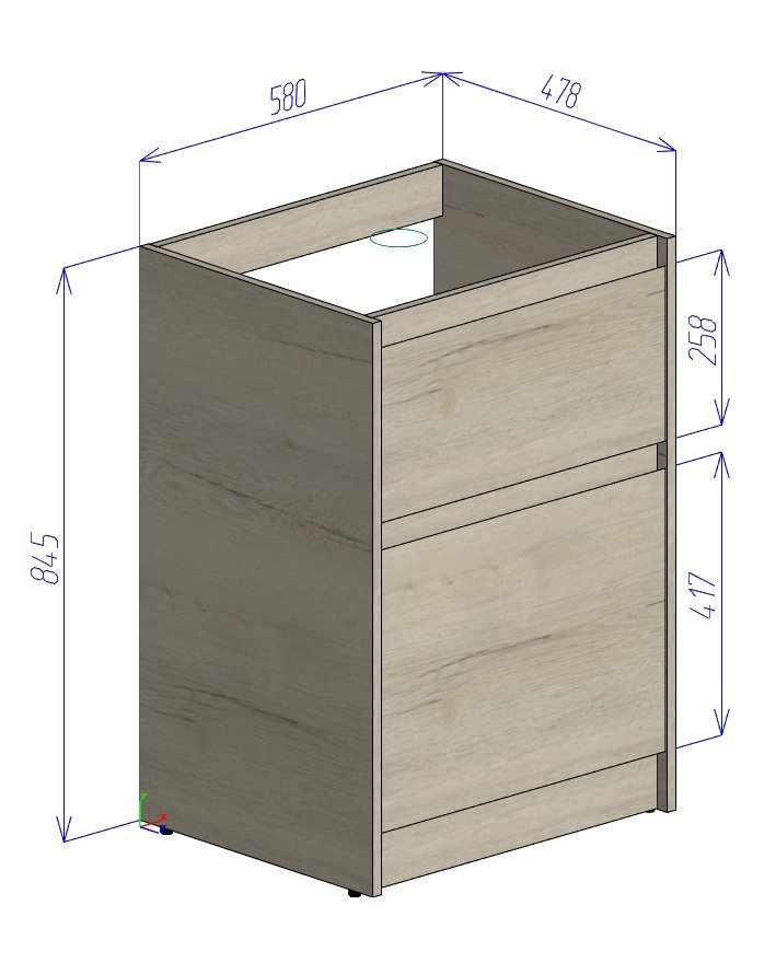 Тумба с раковиной Belbagno Kraft 120 темное дерево - 16