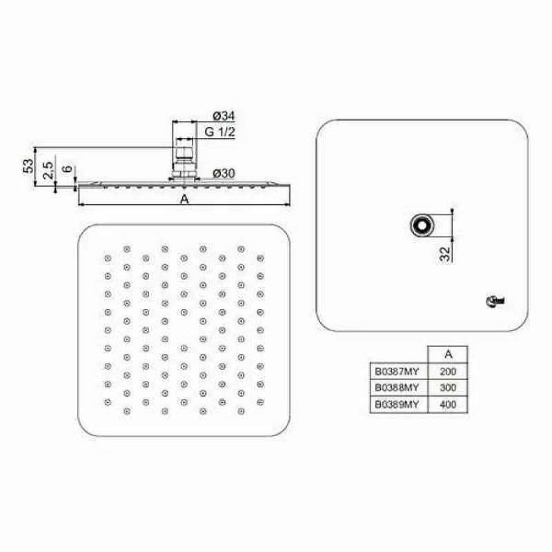 Верхний душ Ideal Standard Ideal Rain Luxe хром B0389MY - 4