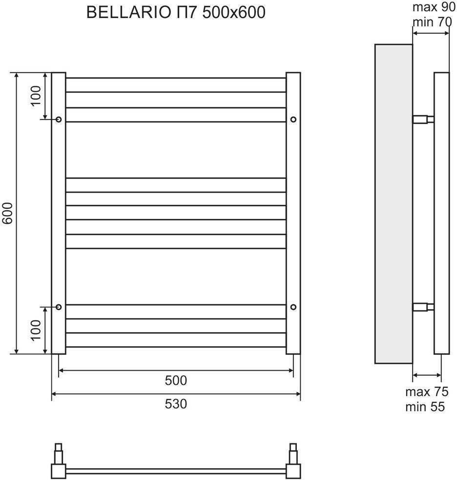 Полотенцесушитель электрический Lemark Bellario П7 50x60 LM68607E - 3