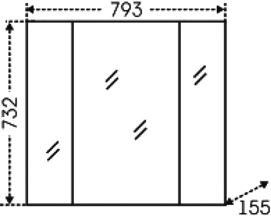 Зеркало-шкаф Санта Стандарт 79.5 см  113011 - 3