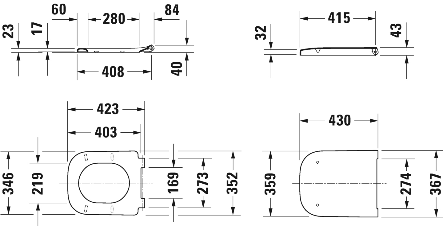 Унитаз подвесной Duravit Happy D.2 белый аlpin - 3