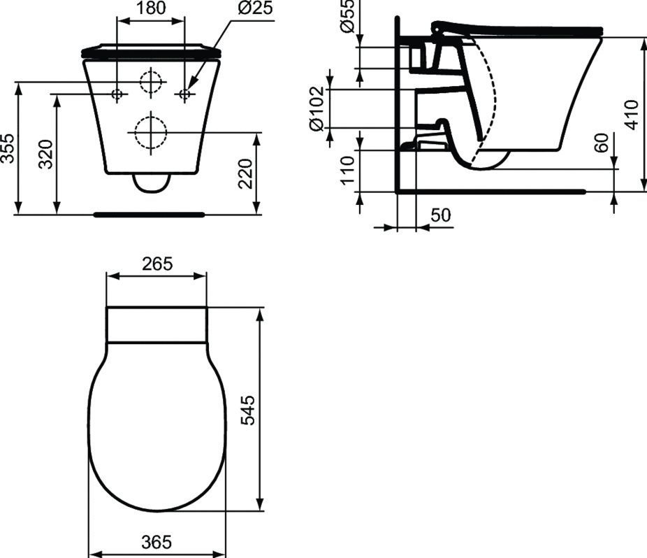 Унитаз подвесной Ideal Standard Connect Air белый  K819501 - 8