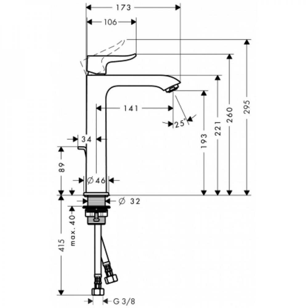 Смеситель hansgrohe Metris для раковины, хром 31185000 - 1