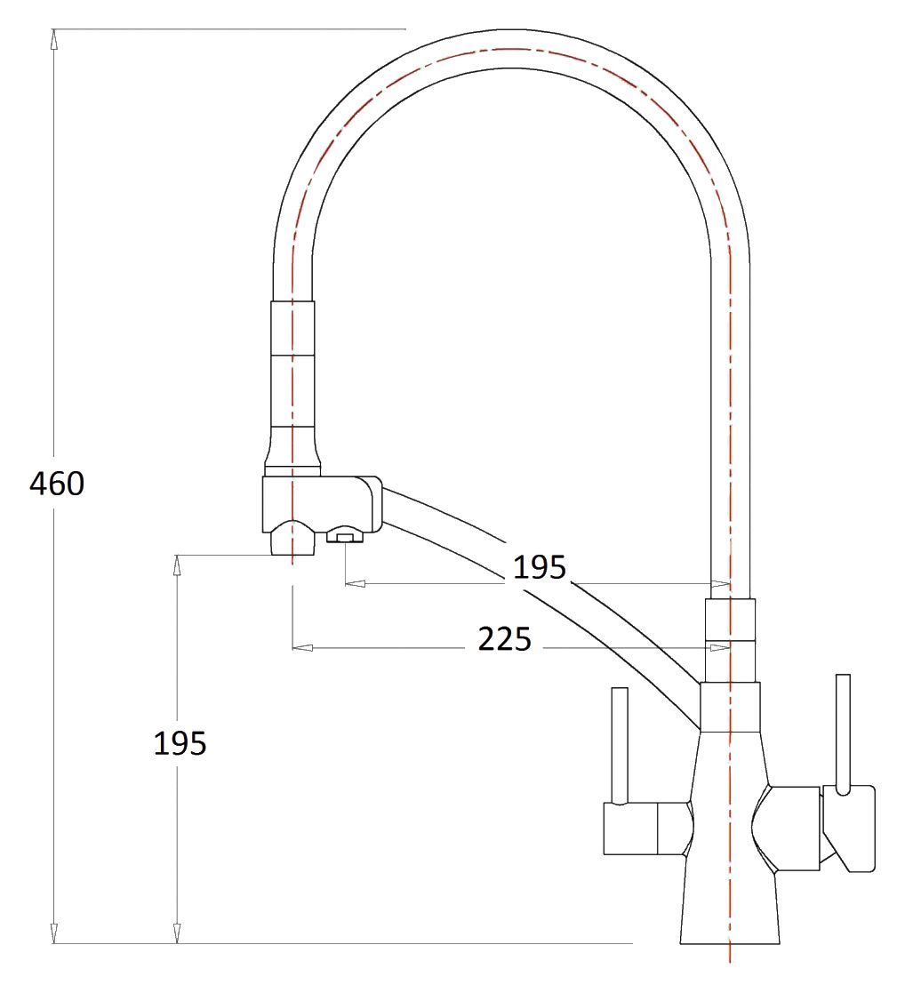 Смеситель Zorg Sanitary ZR 338-8 YF для кухонной мойки - 1