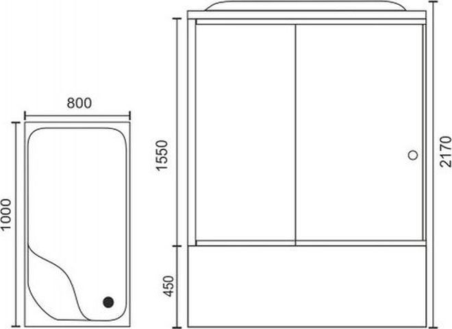 Душевая кабина Royal Bath 100х80 левая белая стекло матовое RB8100BP1-M-L - 4