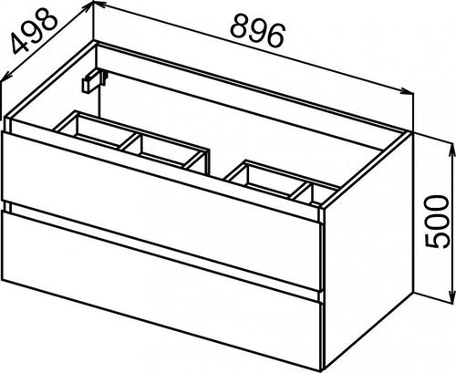 Тумба под раковину Cezares Molveno 90х50 Nero  MOLVENO-90-2C-SO-NR - 2