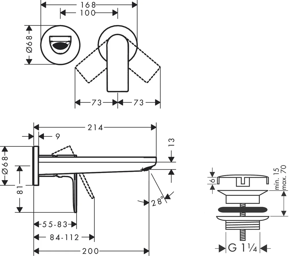 Смеситель для раковины Hansgrohe Rebris E хром 72568000 - 3