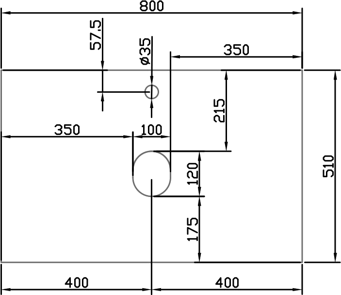 Столешница с раковиной DIWO Элиста 80 белый мрамор, с раковиной Moduo 50 Square 555072 - 8