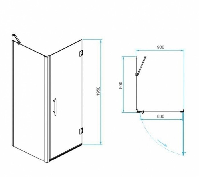 Душевой уголок RGW Passage PA-36B 90x80 профиль черный стекло прозрачное 41083698-014 - 2