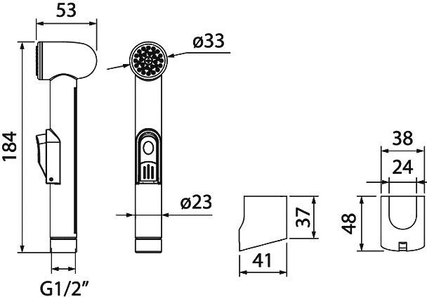 Гигиеническая лейка с держателем IDDIS  010SB0Gi20 - 2