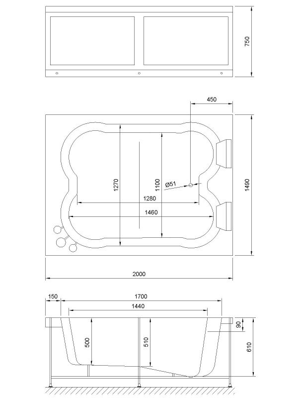 Ванна акриловая Royal Bath Hardon De Luxe 200х150 с гидромассажем белый RB083100DL - 5