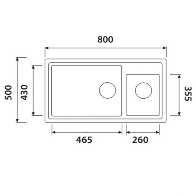 Кухонная мойка KAISER KG2M-8050 гранит  KG2M-8050-J - 1