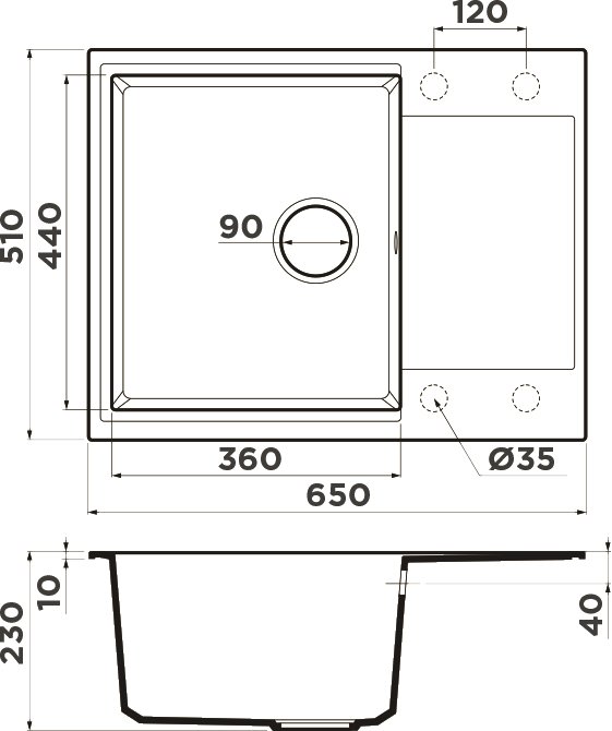 Мойка кухонная Omoikiri Daisen 65 карамель 4993681 - 2