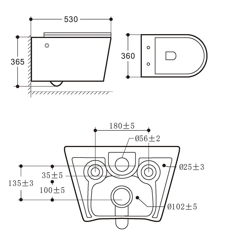 Zoe AM9322C1CHR Унитаз подвесной безободковый с функцией биде, с креплением ART&MAX - 3