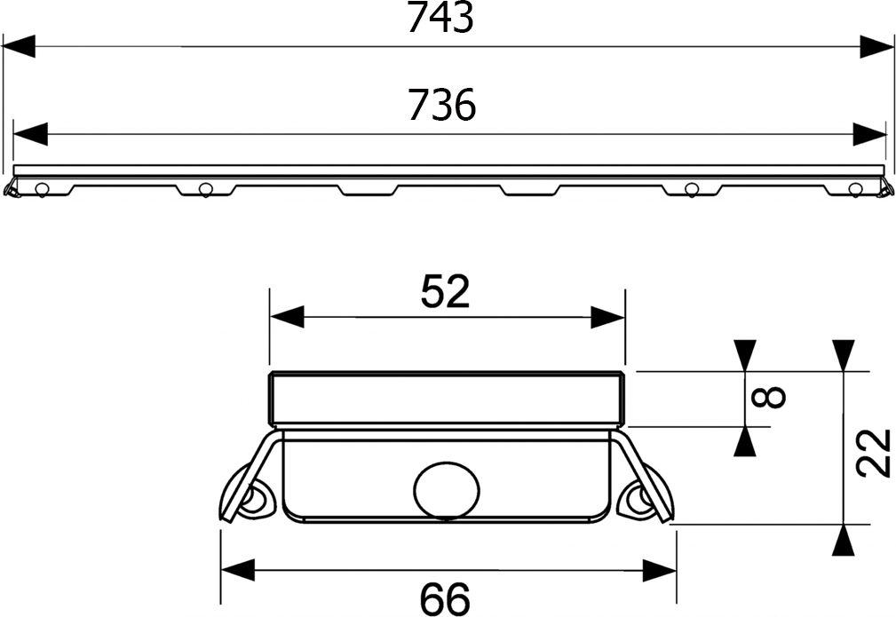 Стеклянная панель TECEdrainline, 800 мм, белая 600891 - 4