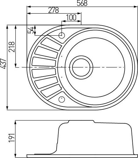 Мойка кухонная AQUATON Чезана графит 1A711232CS210 - 2