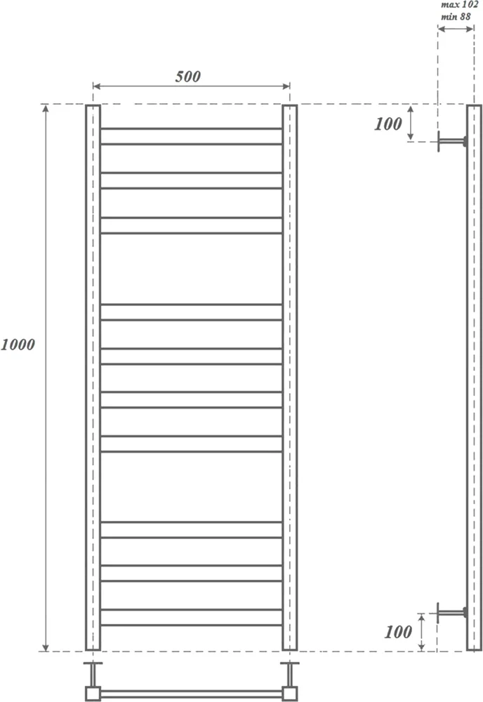 Полотенцесушитель водяной Point Меркурий 50х100 белый PN83150W - 1