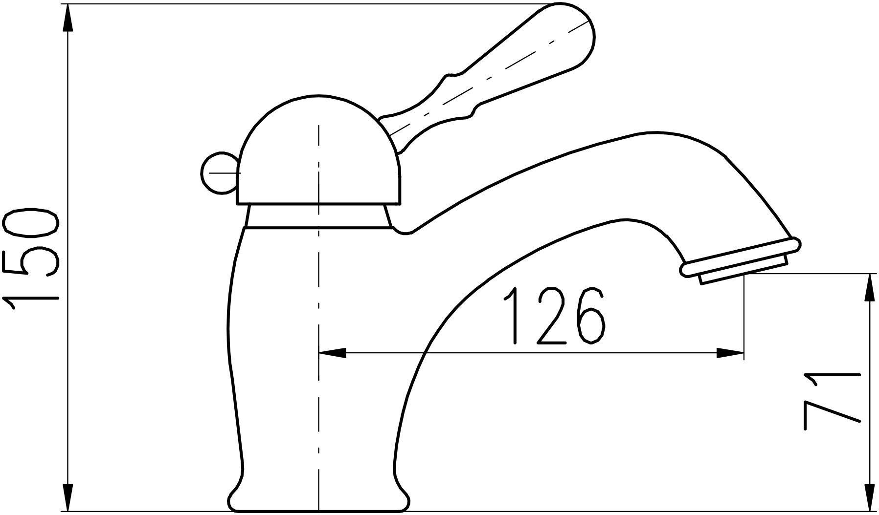 Rav slezak Labe смеситель для раковины L527.5SM - 1