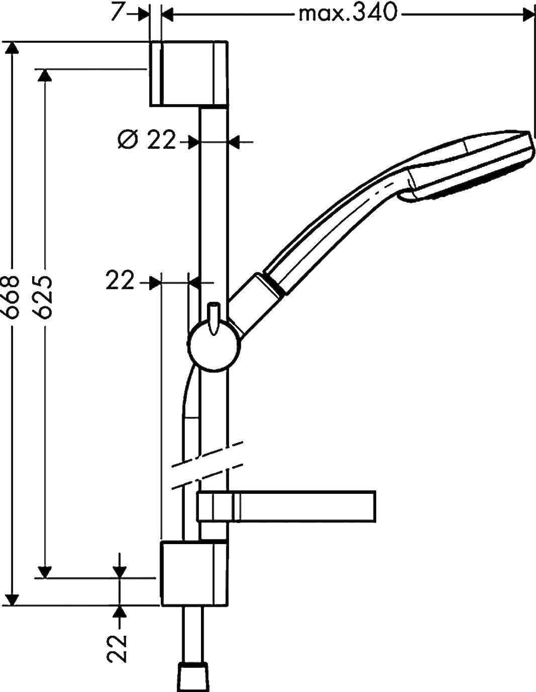 Душевой гарнитур Hansgrohe Croma 100 Multi 27775000 Unica C - 5