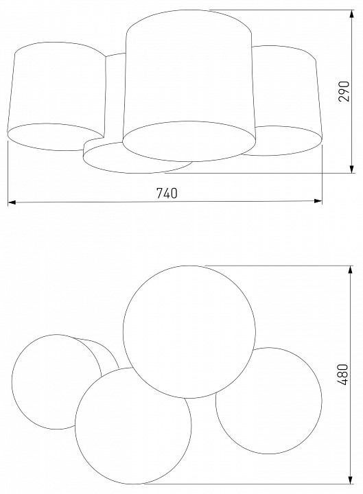 Потолочная люстра TK Lighting Mona 6592 Mona Nature - 1