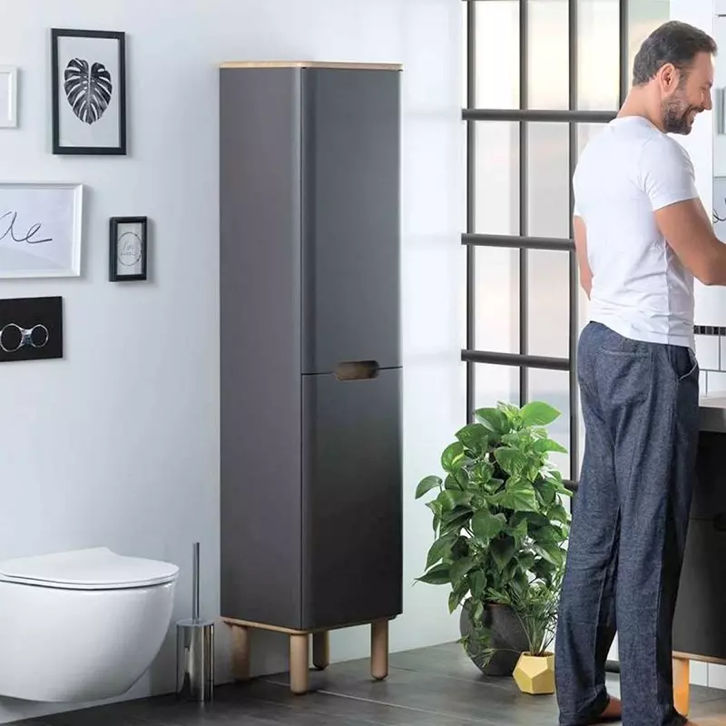 Шкаф-пенал Vitra Sento 40 L с корзиной для белья матовый серый 60856 - 2