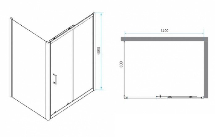 Душевой уголок RGW Passage PA-74-1 140х80 профиль хром стекло прозрачное 4108741148-11 - 2